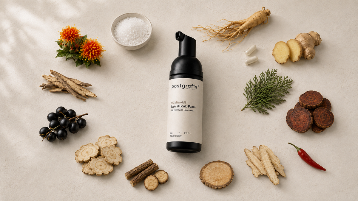 The foam surrounded by its botanical ingredients